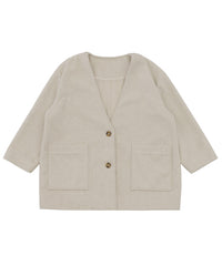 ノーカラーポケットデザインアウター