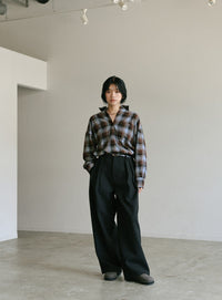 チェックロングシャツ