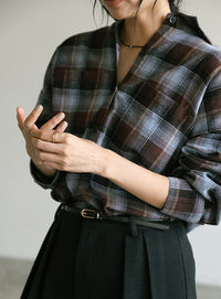 チェックロングシャツ