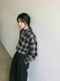 チェックロングシャツ