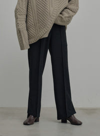 サイドスリットストレートパンツ