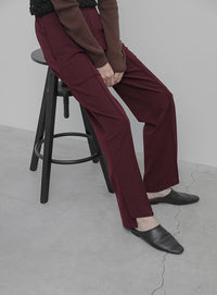 サイドスリットストレートパンツ