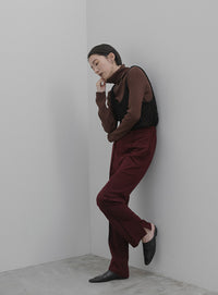 サイドスリットストレートパンツ