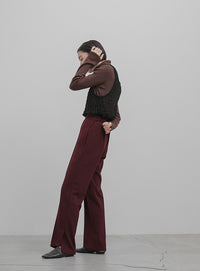 サイドスリットストレートパンツ