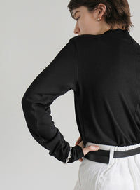 リブセンタープチハイネックトップス【SALE】