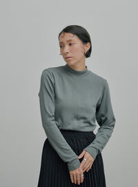 リブセンタープチハイネックトップス【SALE】