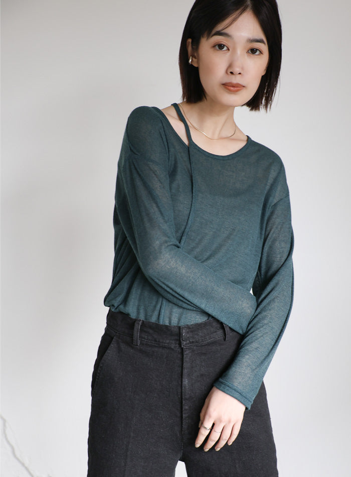 Et】アシンメトリーネックシアートップス – SELECT MOCA