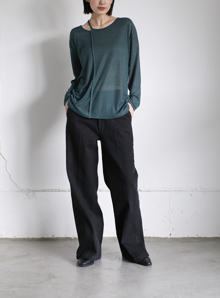 Et】Asymmetric Neck Sheer Tops – SELECT MOCA