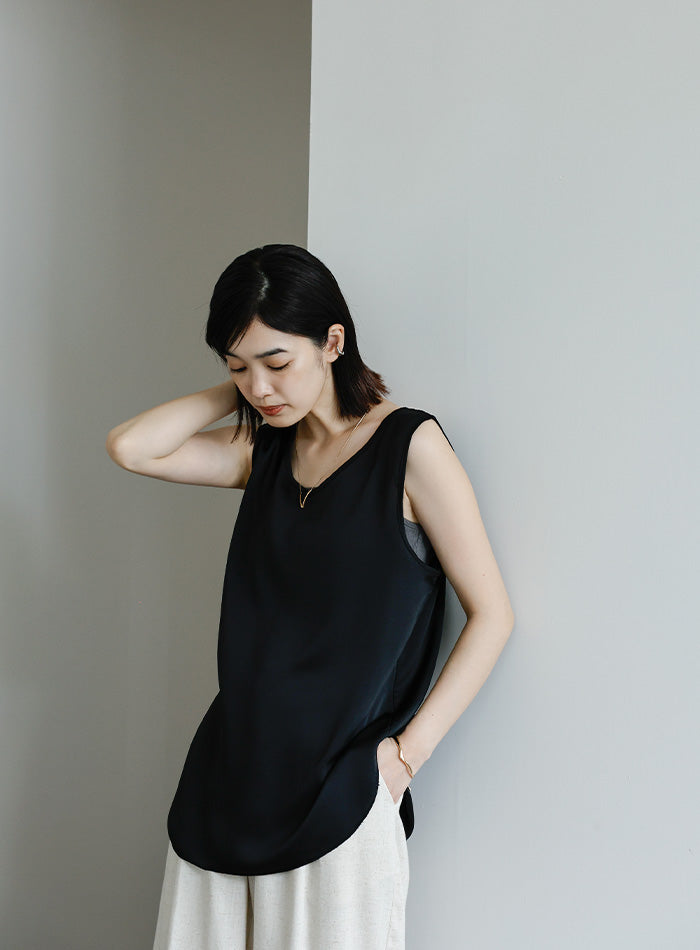 【Et】2WAYサテンタンクトップ