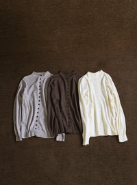 【Et】2way Button Design Knit