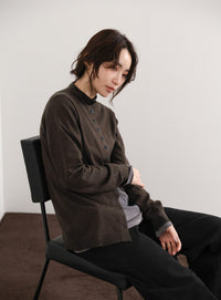 【Et】2way Button Design Knit