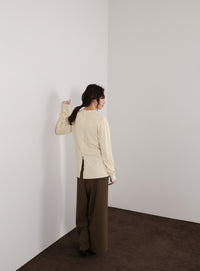 【Et】2way Button Design Knit