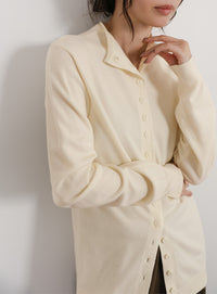 【Et】2way Button Design Knit