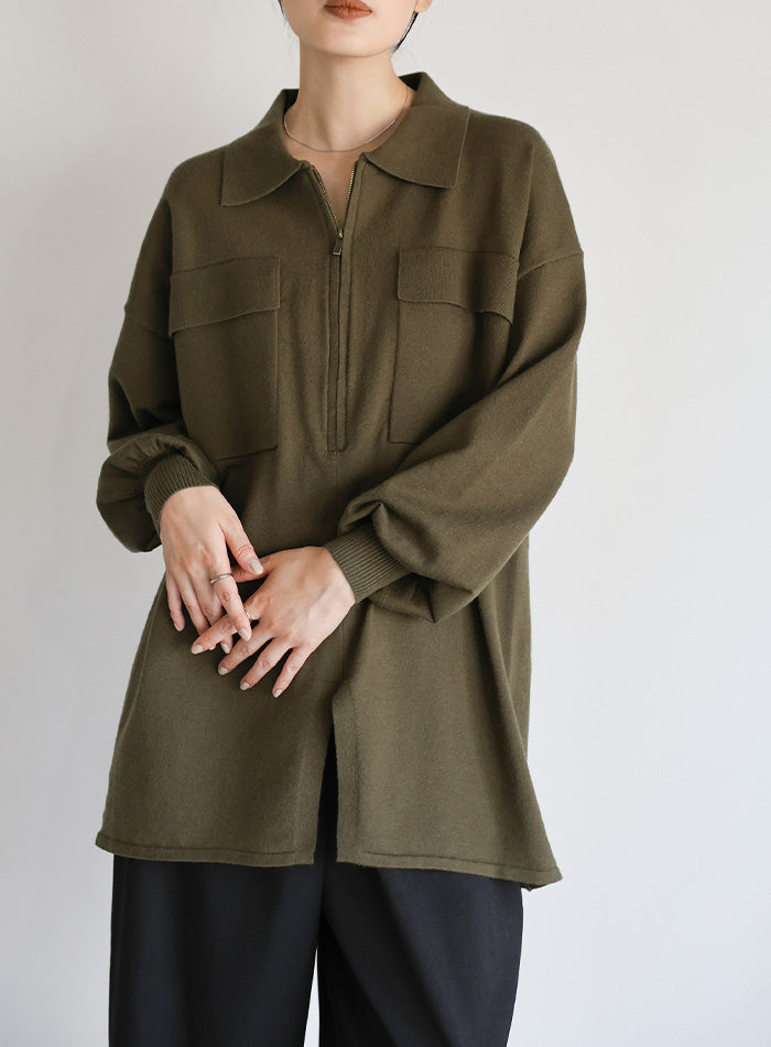 Et】Back Shearling Half-Zip Knit – SELECT MOCA