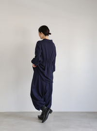 【Et】バックシャーリングハーフジップニット