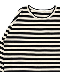 【Et】Flare Sleeve Assorted Border Knit