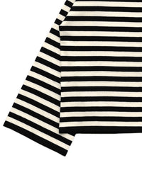 【Et】Flare Sleeve Assorted Border Knit