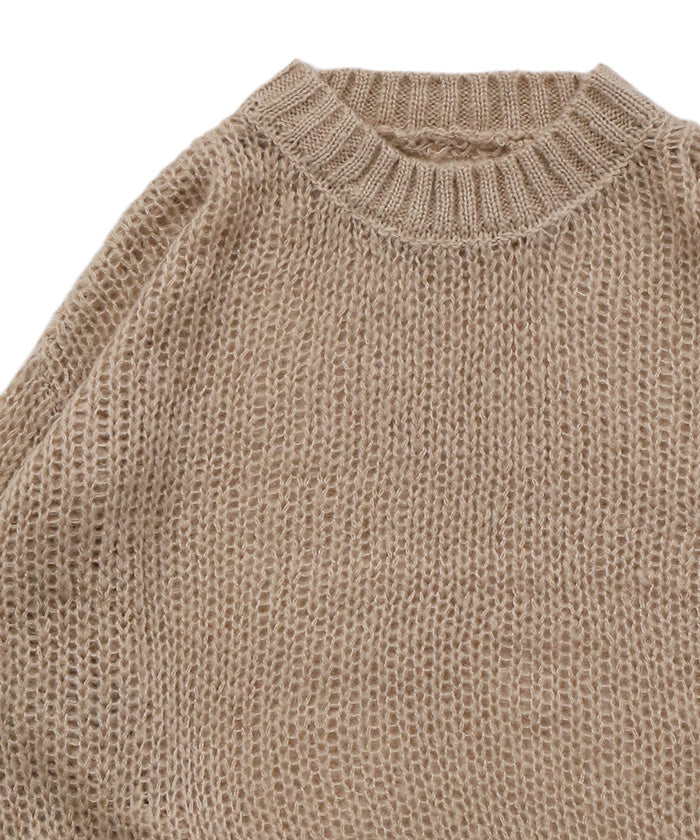 【Et】	Mohair-like Crew Neck Knit