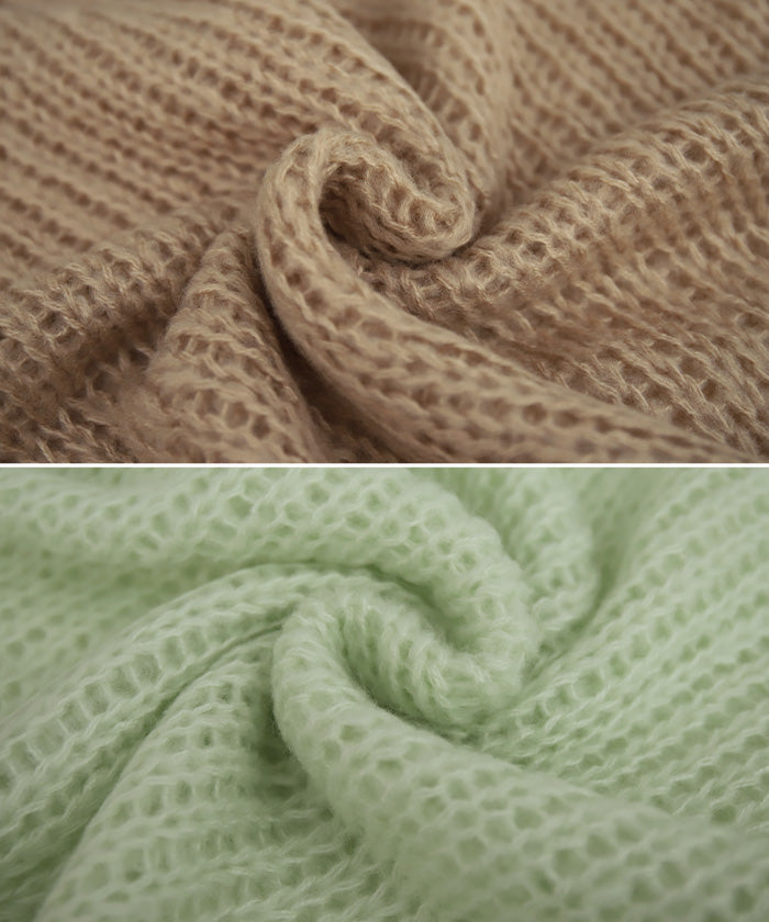 【Et】	Mohair-like Crew Neck Knit