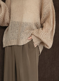 【Et】	Mohair-like Crew Neck Knit