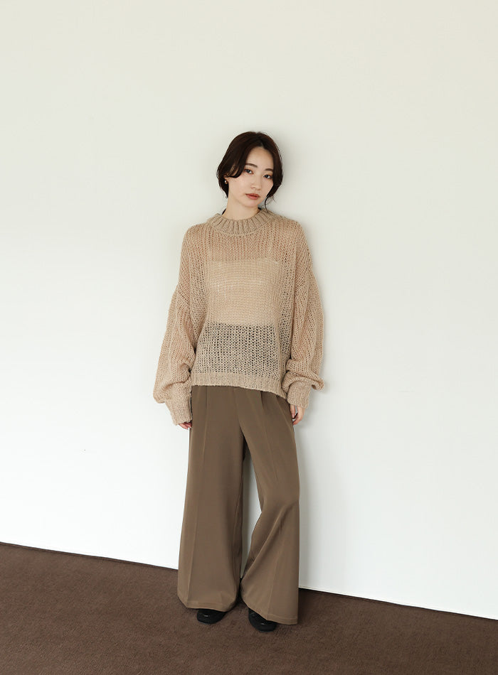 【Et】	Mohair-like Crew Neck Knit
