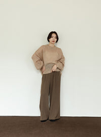 【Et】	Mohair-like Crew Neck Knit