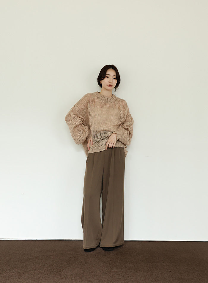 【Et】	Mohair-like Crew Neck Knit