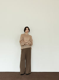 【Et】	Mohair-like Crew Neck Knit
