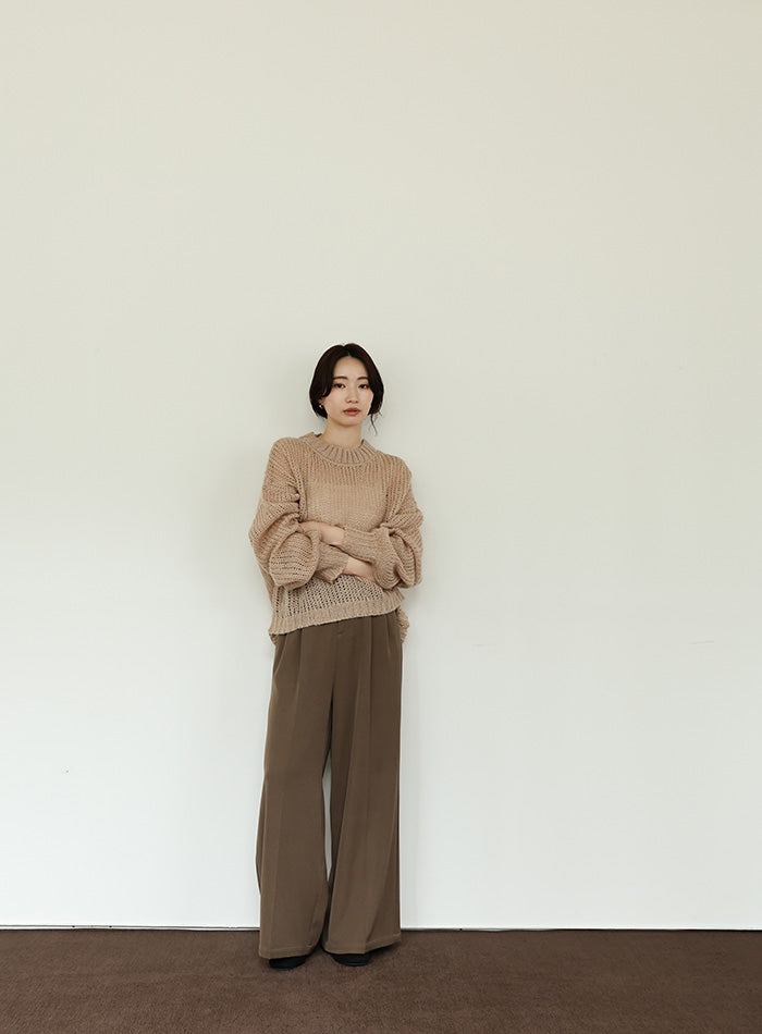 【Et】	Mohair-like Crew Neck Knit
