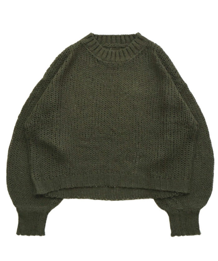 【Et】	Mohair-like Crew Neck Knit