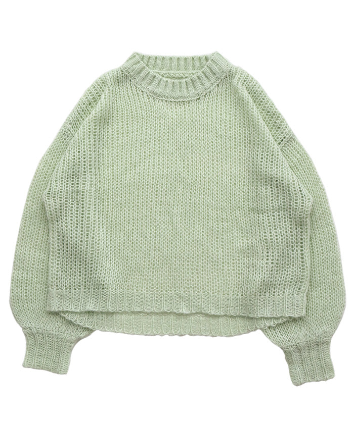 【Et】	Mohair-like Crew Neck Knit