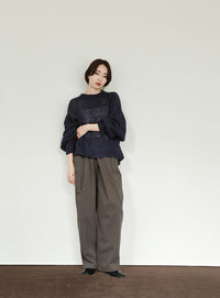 【Et】	Mohair-like Crew Neck Knit