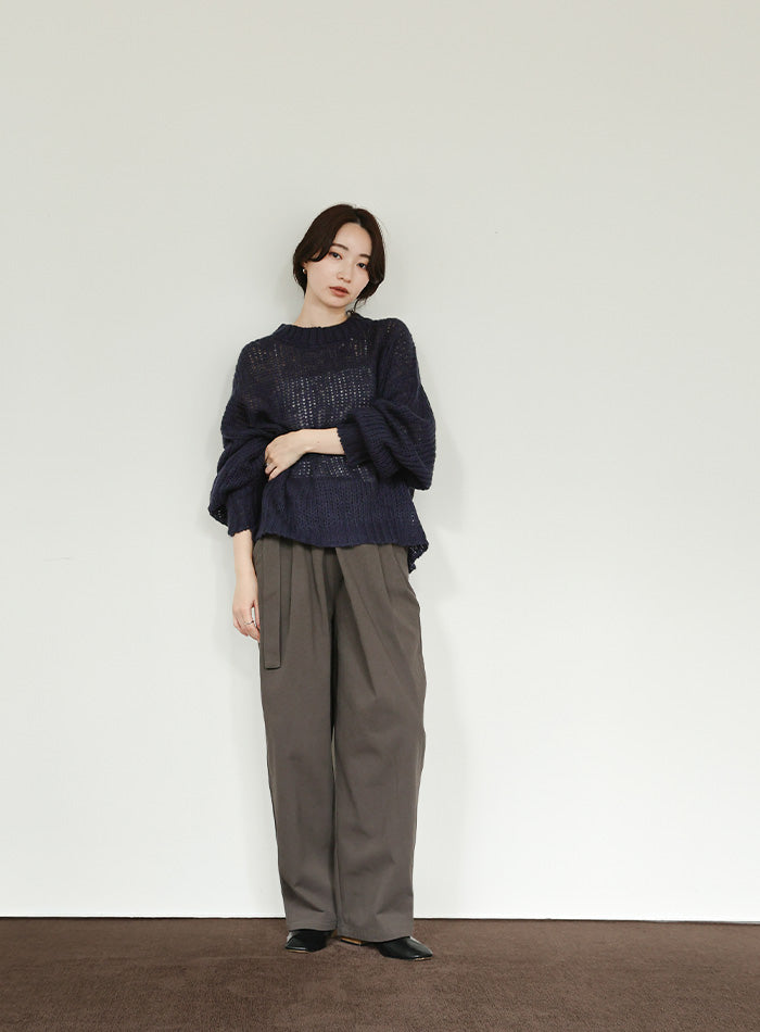 【Et】	Mohair-like Crew Neck Knit