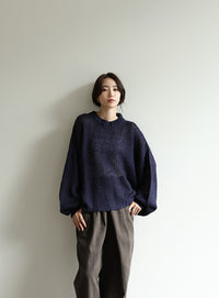 【Et】	Mohair-like Crew Neck Knit