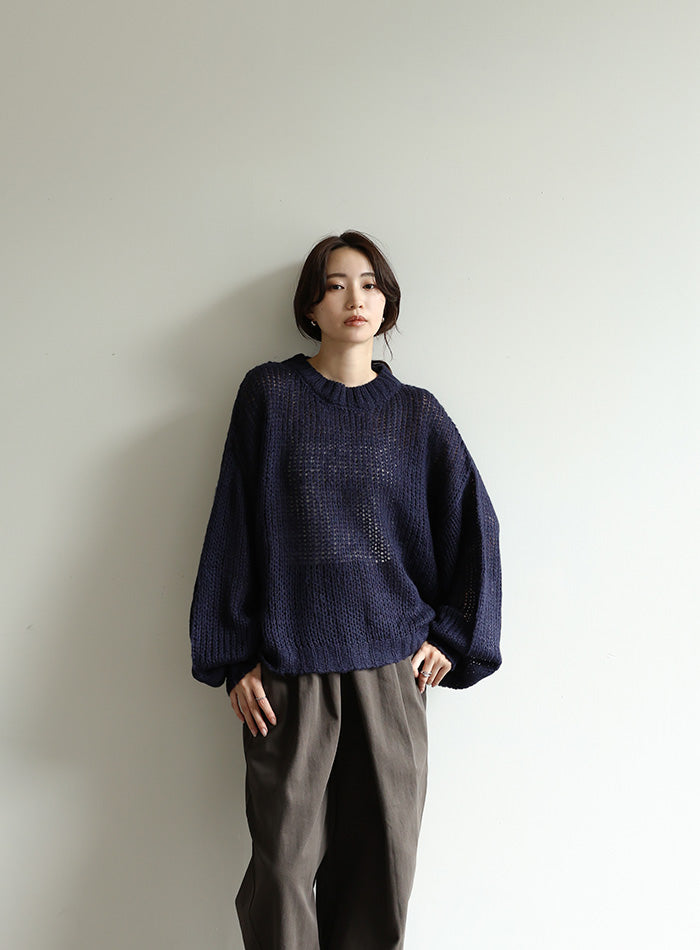 【Et】	Mohair-like Crew Neck Knit