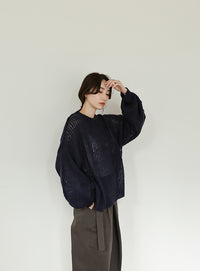 【Et】	Mohair-like Crew Neck Knit