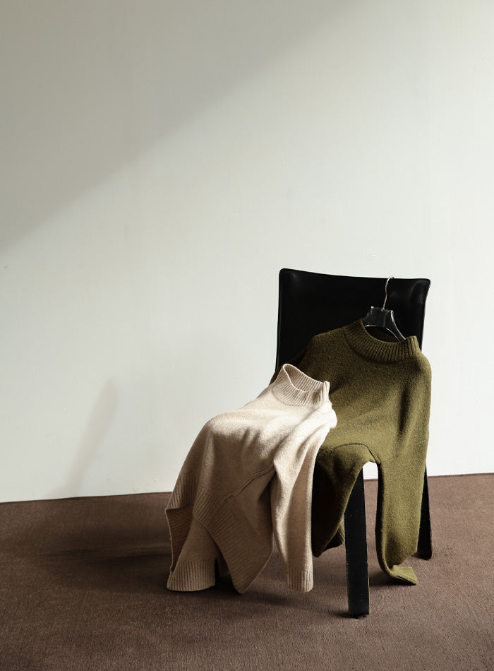 【Et】Petit High Neck Cocoon Silhouette Knit