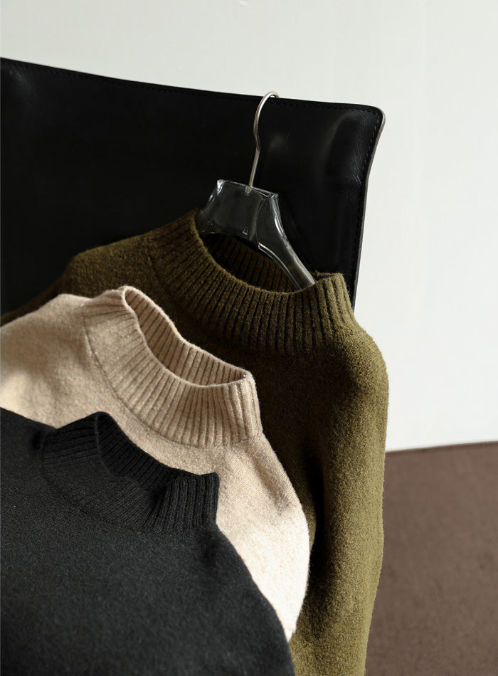 【Et】Petit High Neck Cocoon Silhouette Knit