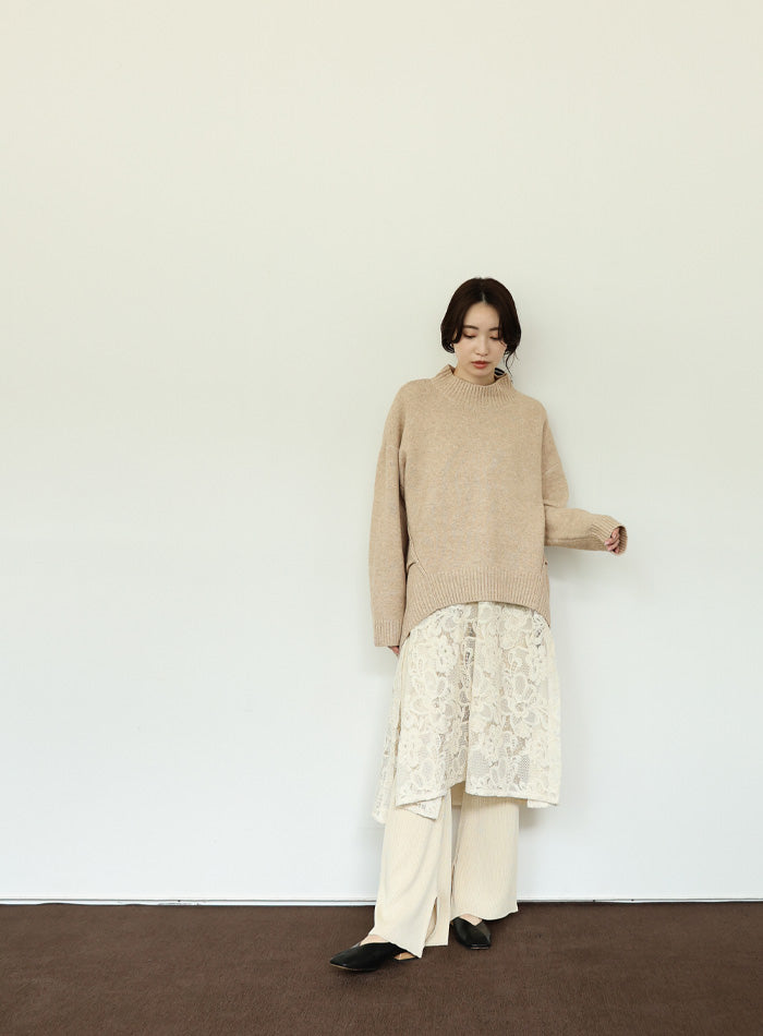【Et】Petit High Neck Cocoon Silhouette Knit