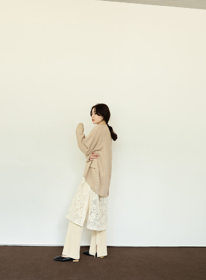 【Et】Petit High Neck Cocoon Silhouette Knit
