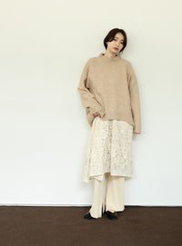 【Et】Petit High Neck Cocoon Silhouette Knit