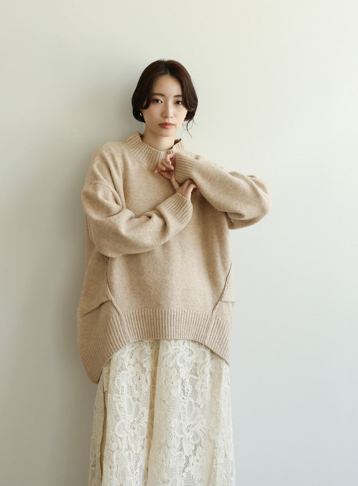 【Et】Petit High Neck Cocoon Silhouette Knit
