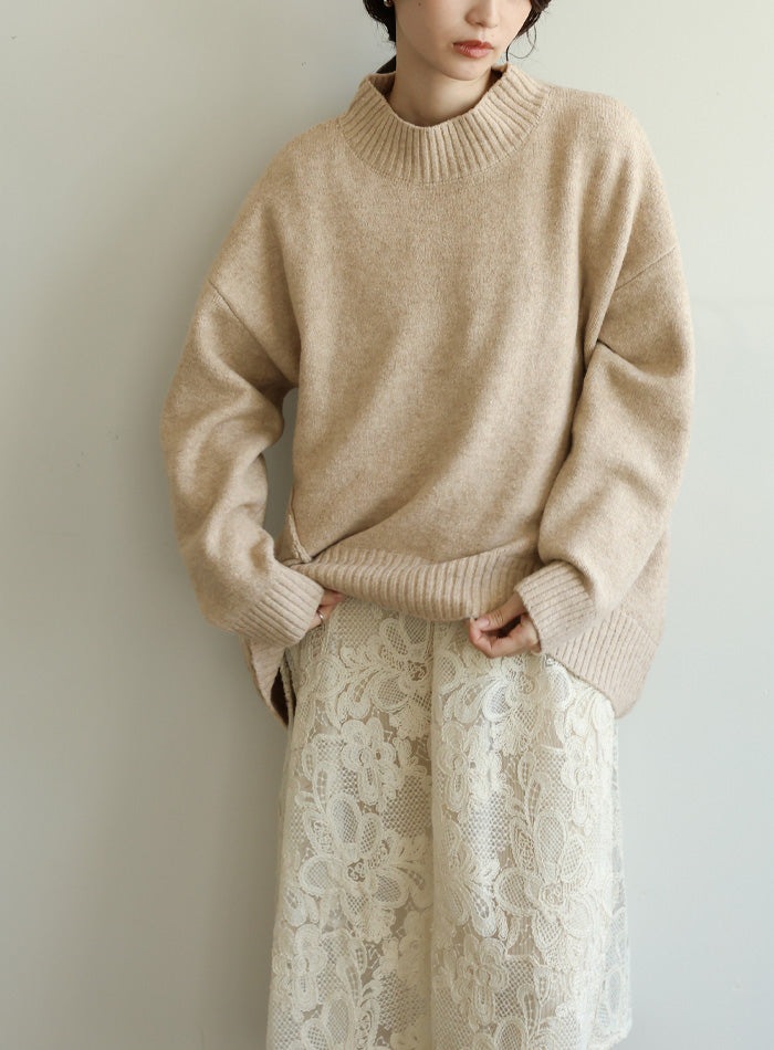 【Et】Petit High Neck Cocoon Silhouette Knit