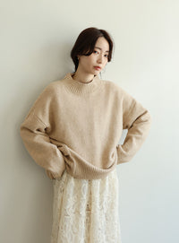 【Et】Petit High Neck Cocoon Silhouette Knit