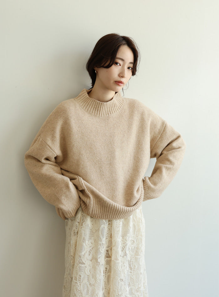 【Et】Petit High Neck Cocoon Silhouette Knit