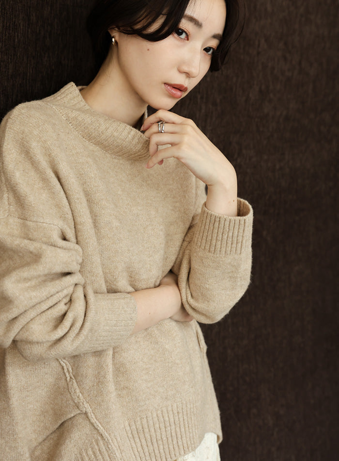 【Et】Petit High Neck Cocoon Silhouette Knit