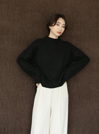 【Et】Petit High Neck Cocoon Silhouette Knit