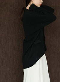 【Et】Petit High Neck Cocoon Silhouette Knit