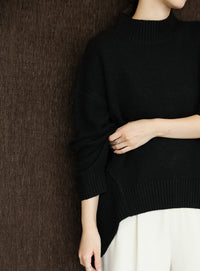 【Et】Petit High Neck Cocoon Silhouette Knit