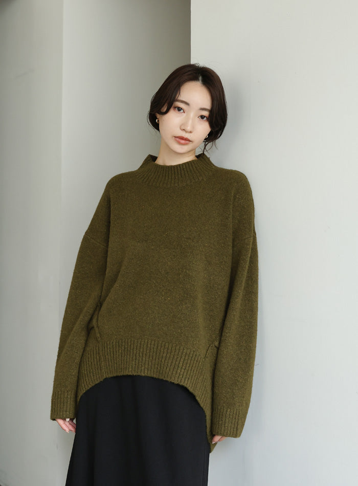 【Et】Petit High Neck Cocoon Silhouette Knit